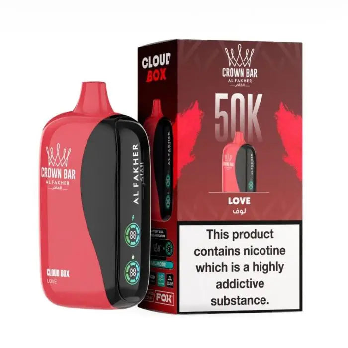 Crown Bar Al Fakher Cloud Box 50000 Puffs Disposable Vape - Love - Disposable Vape - Vapes Uae