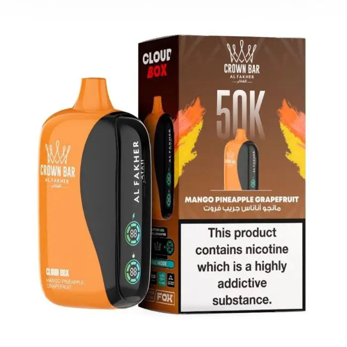 Crown Bar Al Fakher Cloud Box 50000 Puffs Disposable Vape - Mango Pineapple Grapefruit - Disposable Vape - Vapes Uae