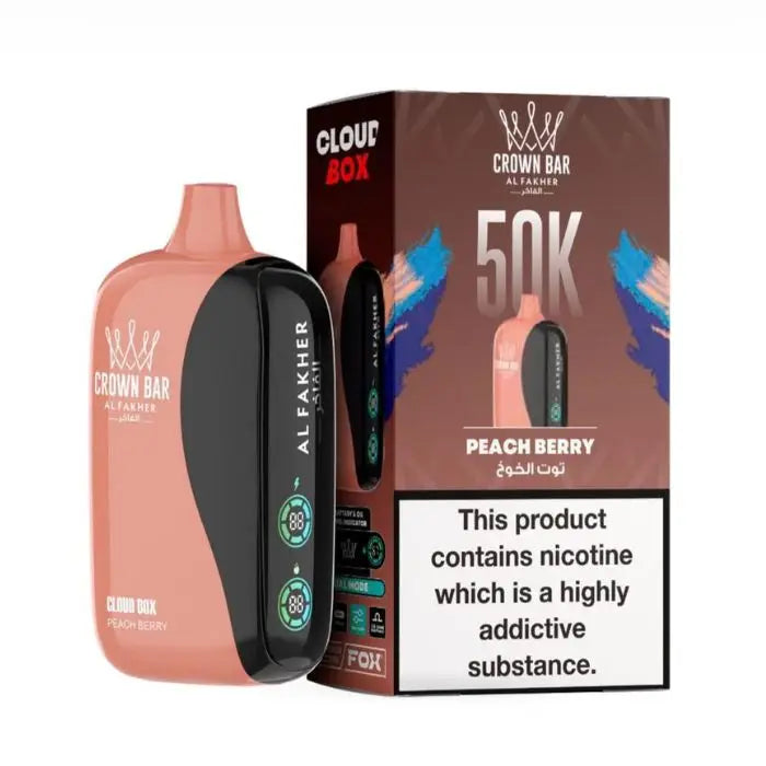 Crown Bar Al Fakher Cloud Box 50000 Puffs Disposable Vape - Peach Berry - Disposable Vape - Vapes Uae