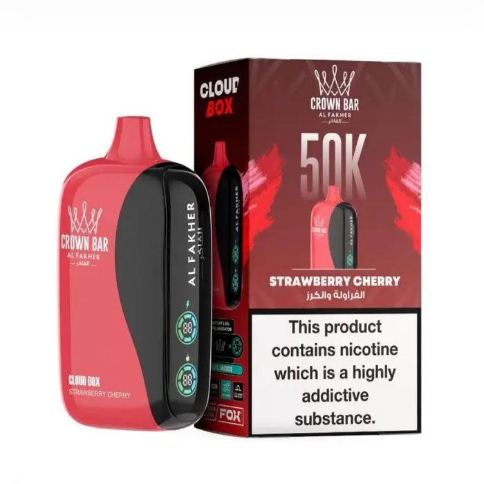 Crown Bar Al Fakher Cloud Box 50000 Puffs Disposable Vape - Strawberry Cherry - Disposable Vape - Vapes Uae