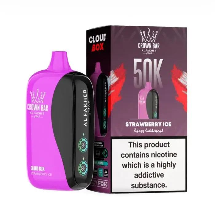 Crown Bar Al Fakher Cloud Box 50000 Puffs Disposable Vape - Strawberry Ice - Disposable Vape - Vapes Uae