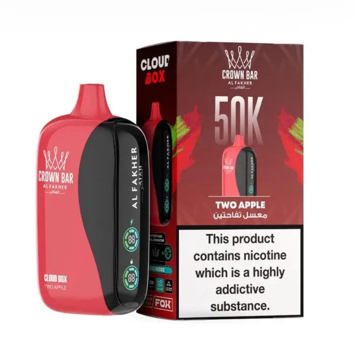 Crown Bar Al Fakher Cloud Box 50000 Puffs Disposable Vape - Two Apple - Disposable Vape - Vapes Uae