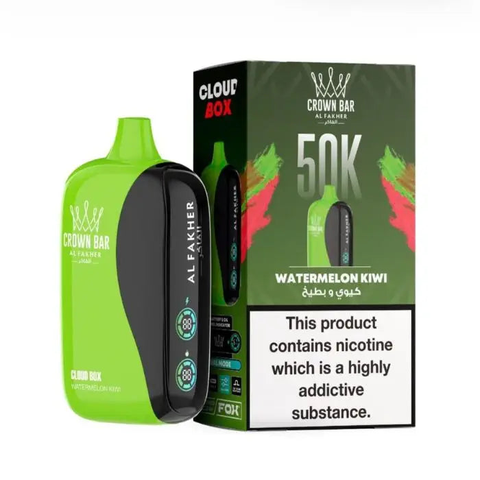 Crown Bar Al Fakher Cloud Box 50000 Puffs Disposable Vape - Watermelon Kiwi - Disposable Vape - Vapes Uae