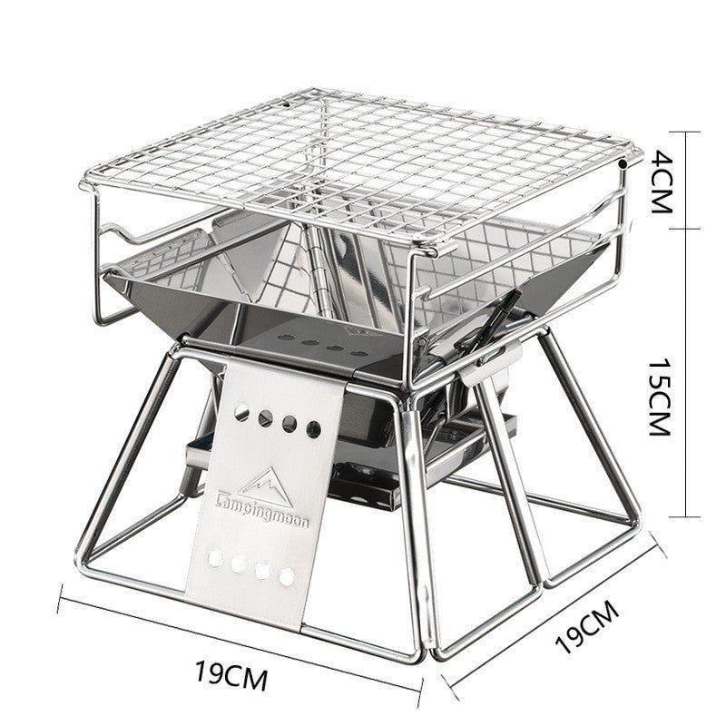 Deluxe portable folding charcoal grill - perfect for outdoor camping and backyard bbq - silver - outdoor grills