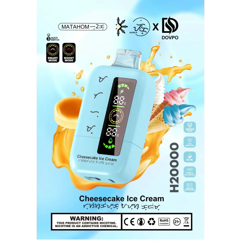 Dovpo 20000 Puffs Disposable Vape - Cheese Cake Ice Cream - Disposable Vape - Vapes Uae
