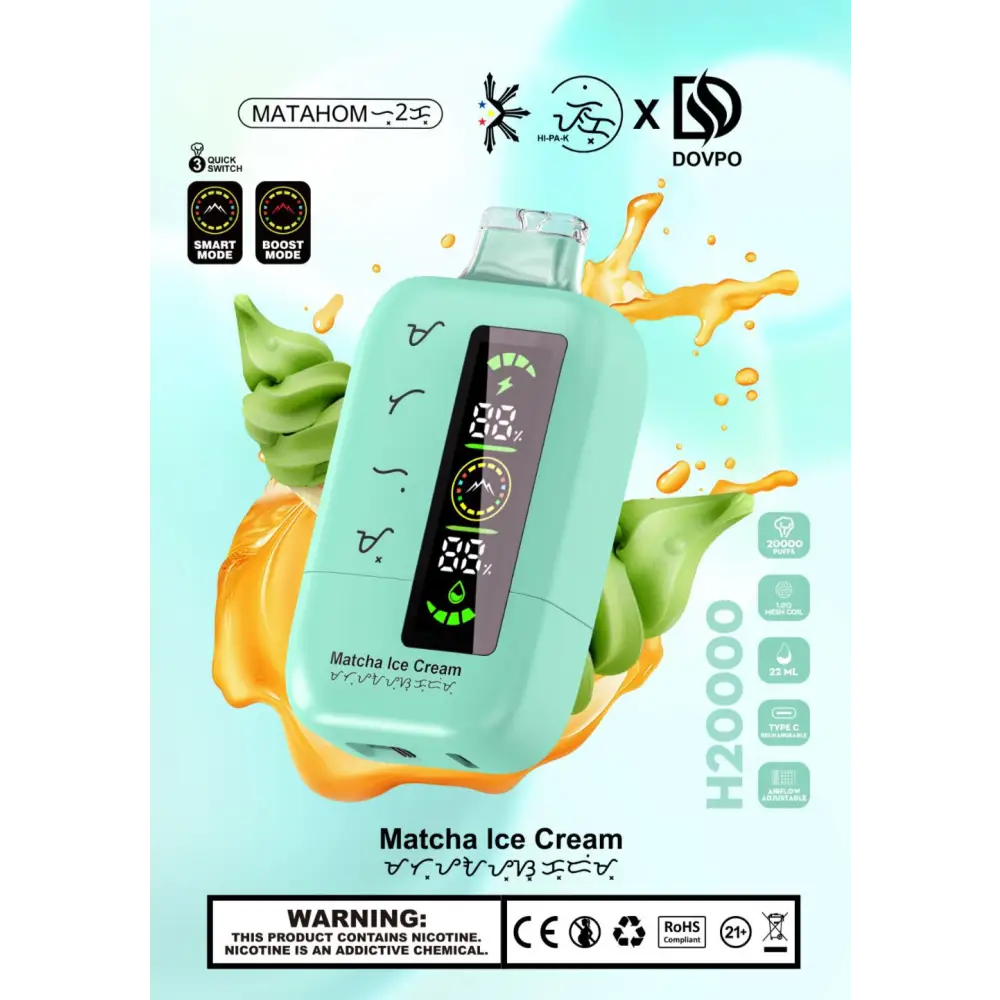 Dovpo 20000 Puffs Disposable Vape - Matcha Ice Cream - Disposable Vape - Vapes Uae