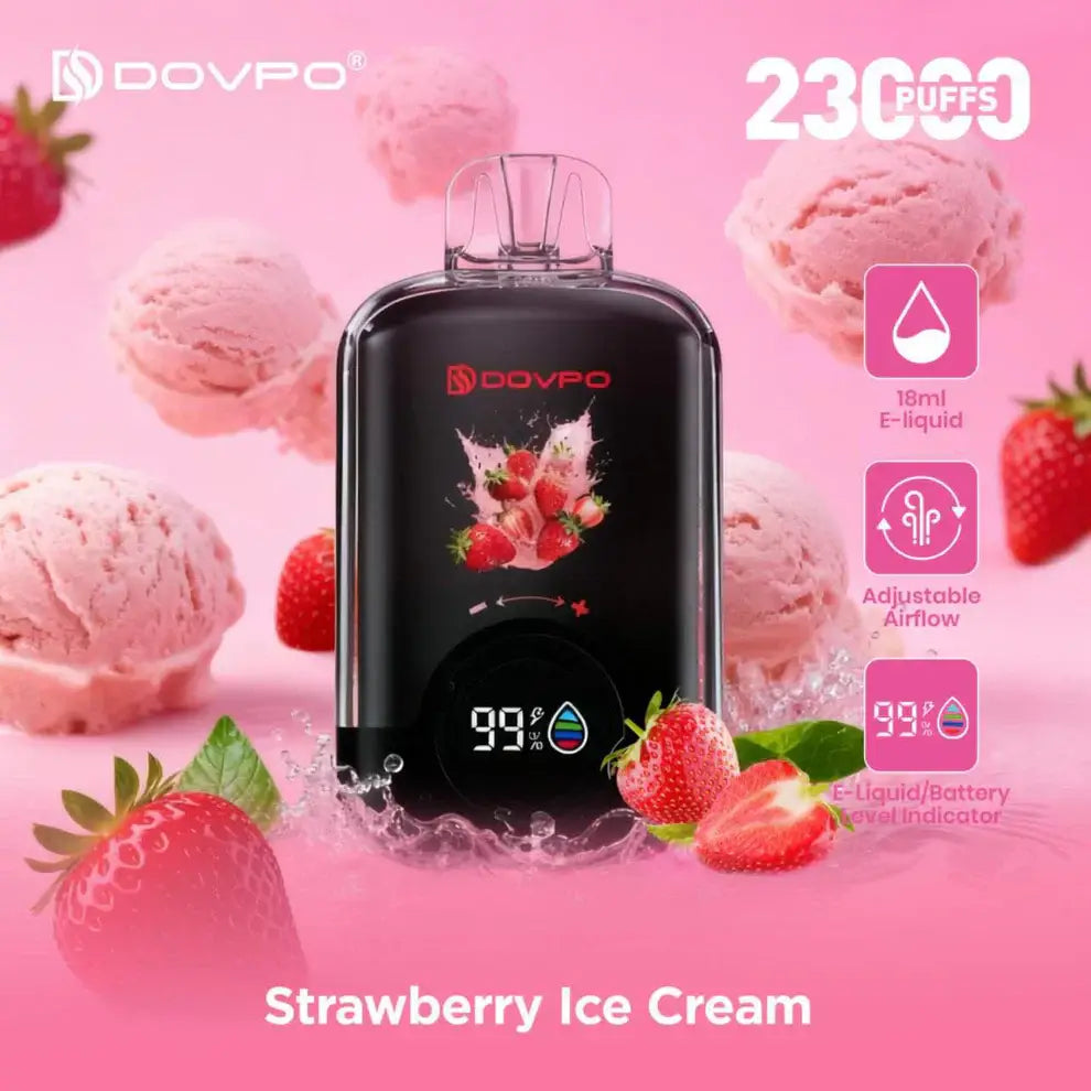 Dovpo 23000 Puffs Disposable Vape - Strawberry Ice Cream - Disposable Vape - Vapes Uae