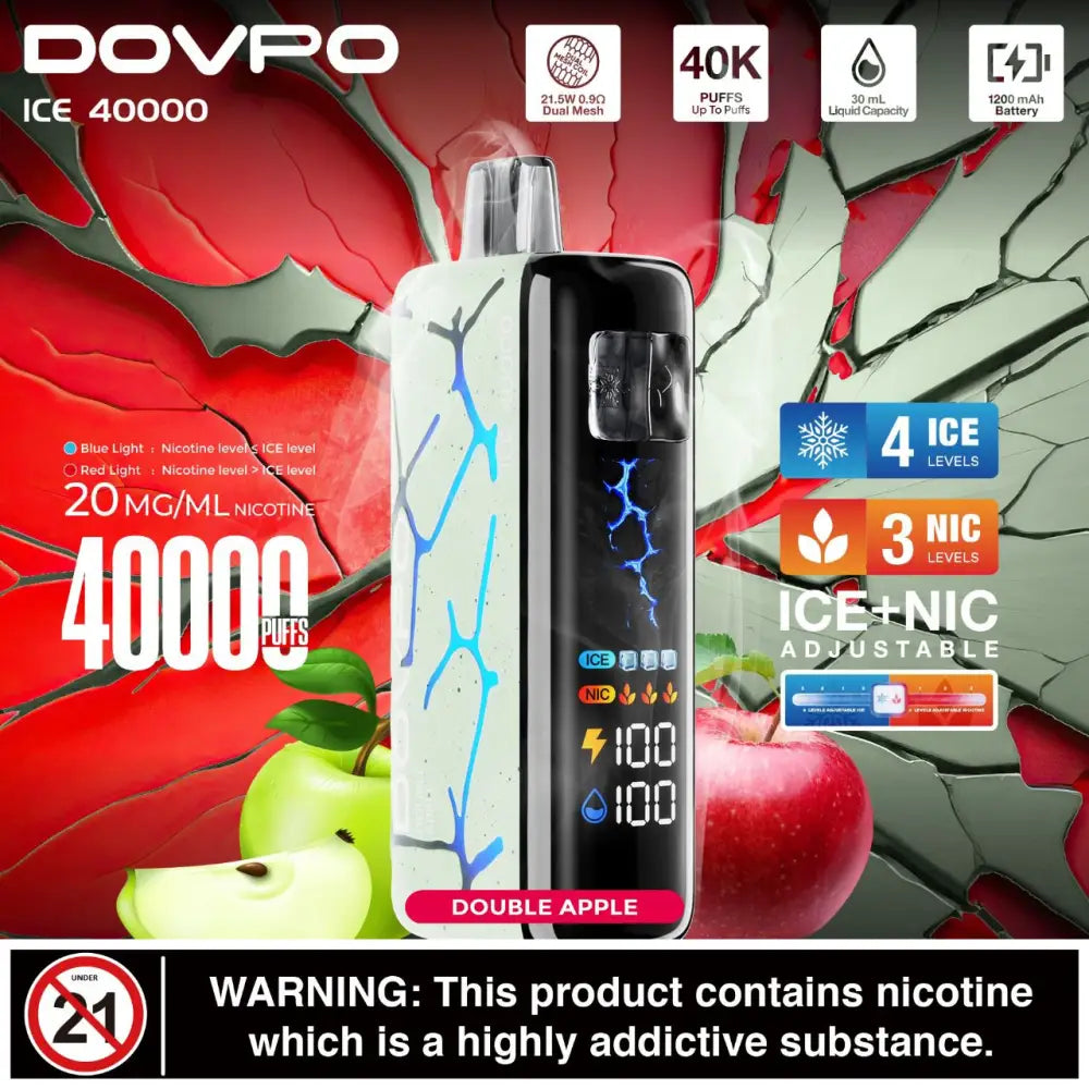 Dovpo Ice 40000 Puffs Disposable Vape - Double Apple - Disposable Vape - Vapes Uae