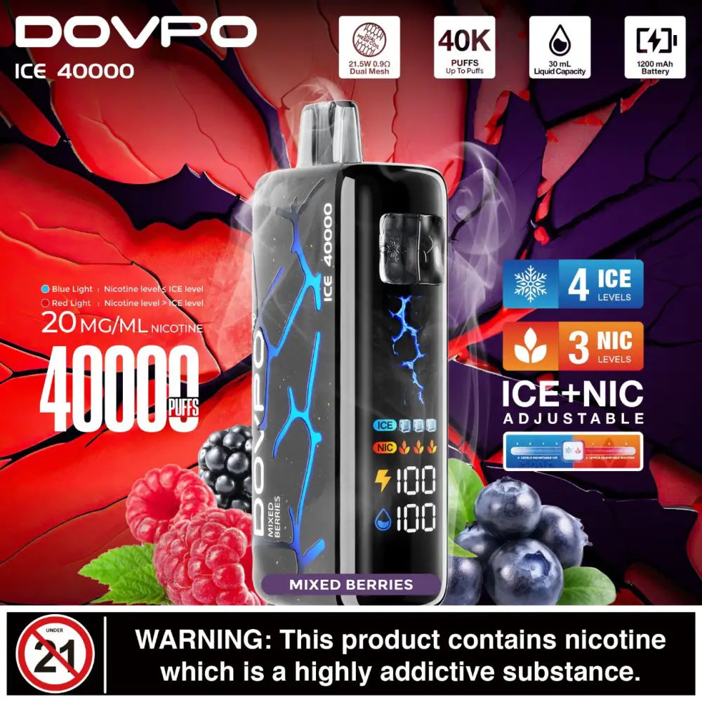 Dovpo Ice 40000 Puffs Disposable Vape - Mixed Berries - Disposable Vape - Vapes Uae