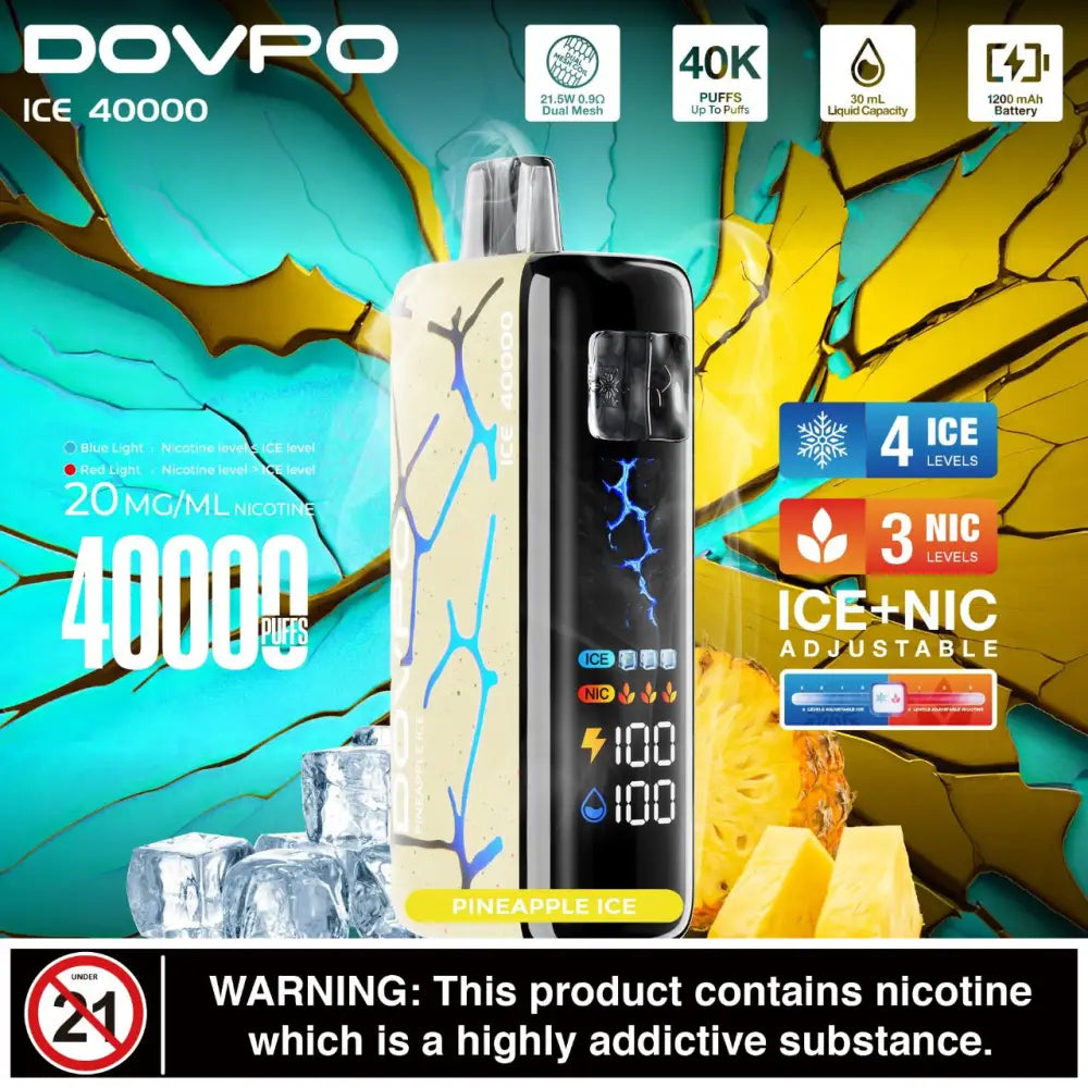 Dovpo Ice 40000 Puffs Disposable Vape - Pineapple Ice - Disposable Vape - Vapes Uae