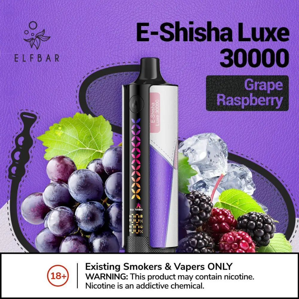E-shisha Luxe 30000 Disposable Vape - Grape Raspberry - Disposable Vape - Vapes Uae
