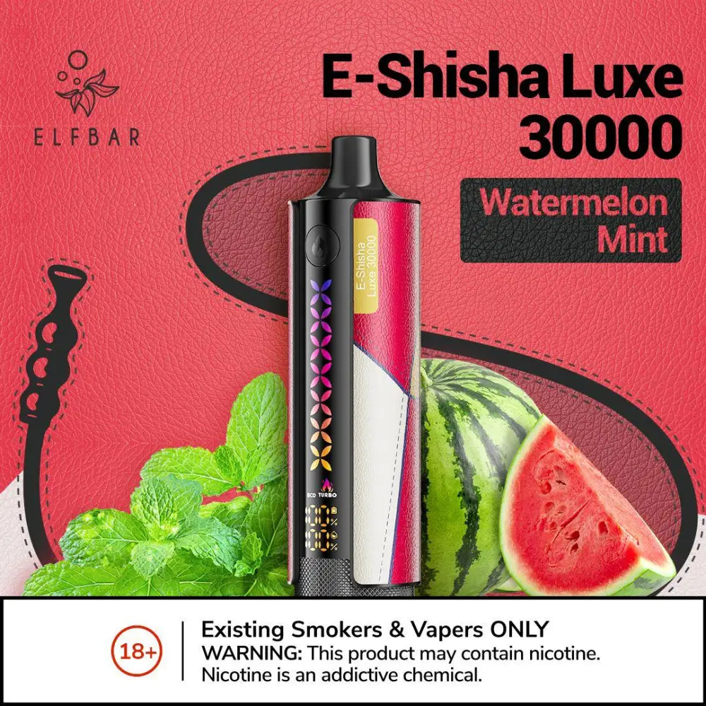 E-shisha Luxe 30000 Disposable Vape - Watermelon Mint - Disposable Vape - Vapes Uae