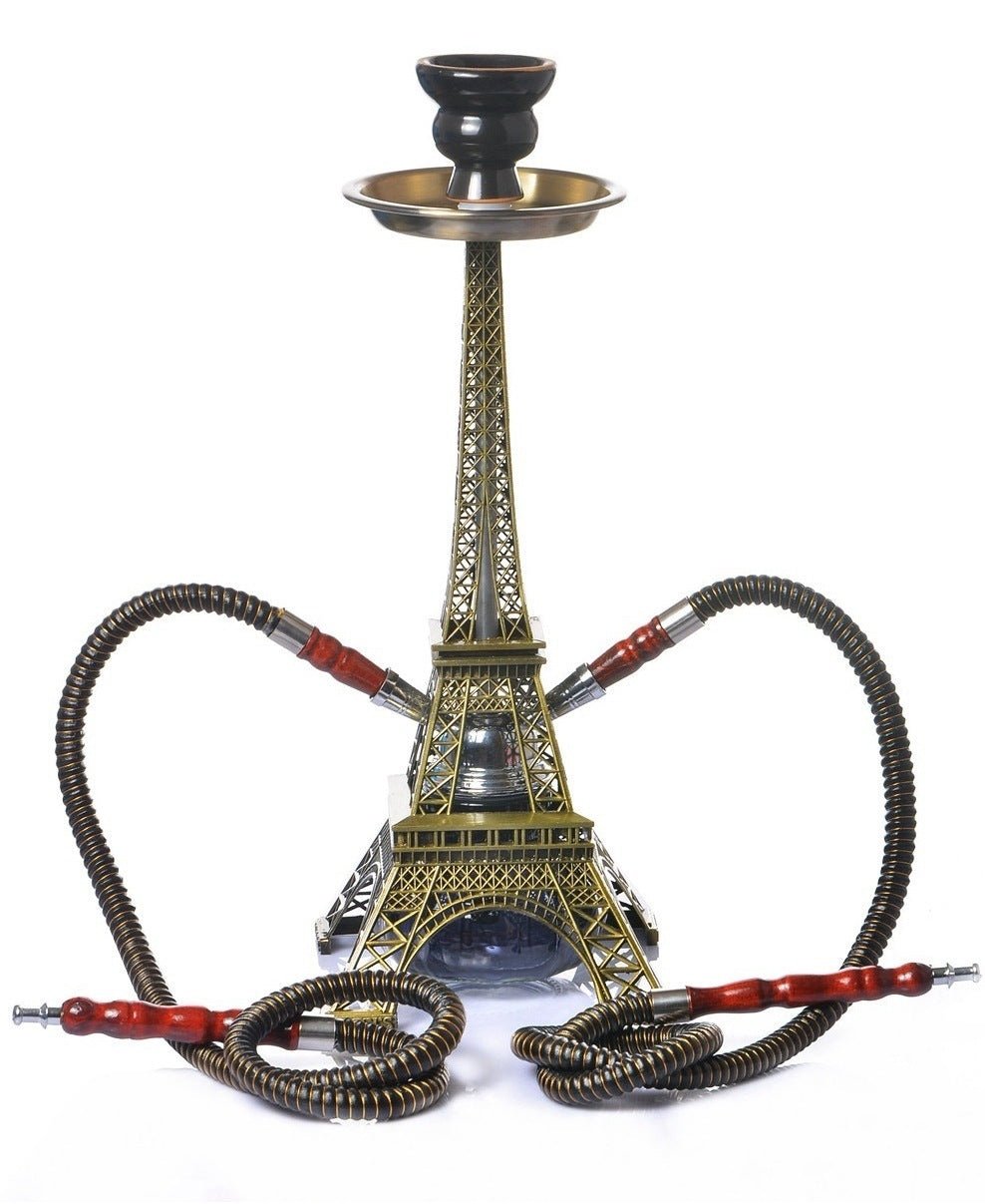 Eiffel tower double pipe shisha hookah set - bronze - shisha - vapes uae