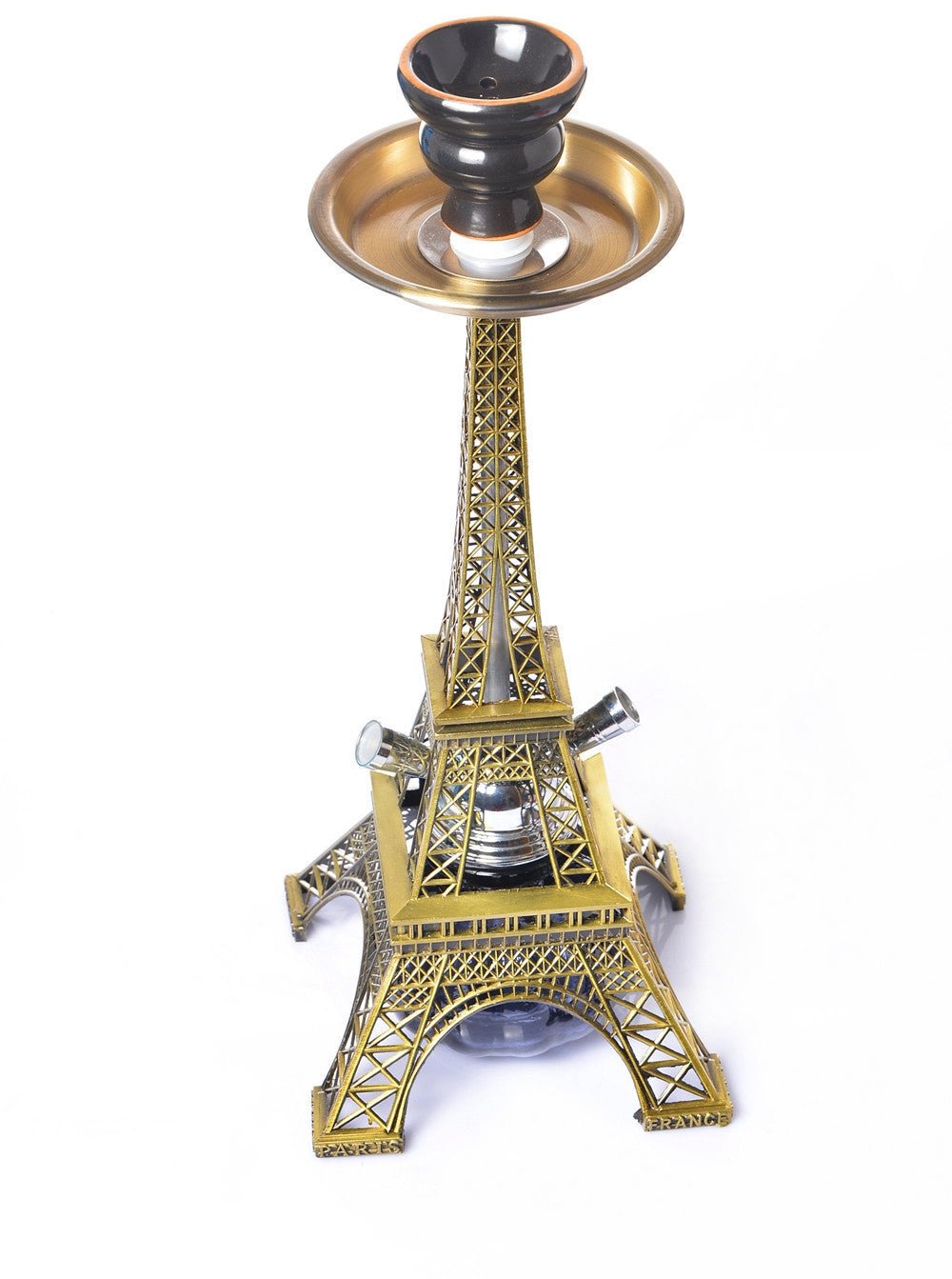 Eiffel tower double pipe shisha hookah set - bronze - shisha - vapes uae