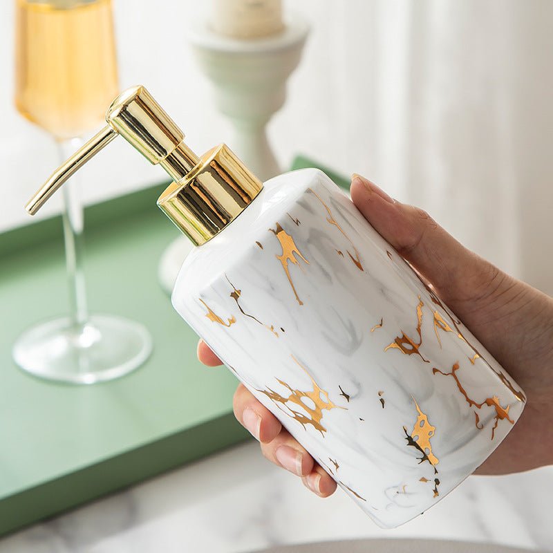 Elegant marble-inspired bathroom accessories set - white - bathroom accessories - vapes uae