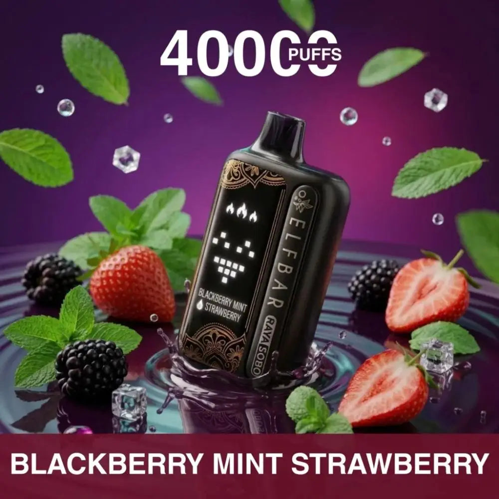 Elf Bar Raya Sobo 40000 Puffs Disposable Vape - Blackberry Mint Strawberry - Disposable Vape - Vapes Uae