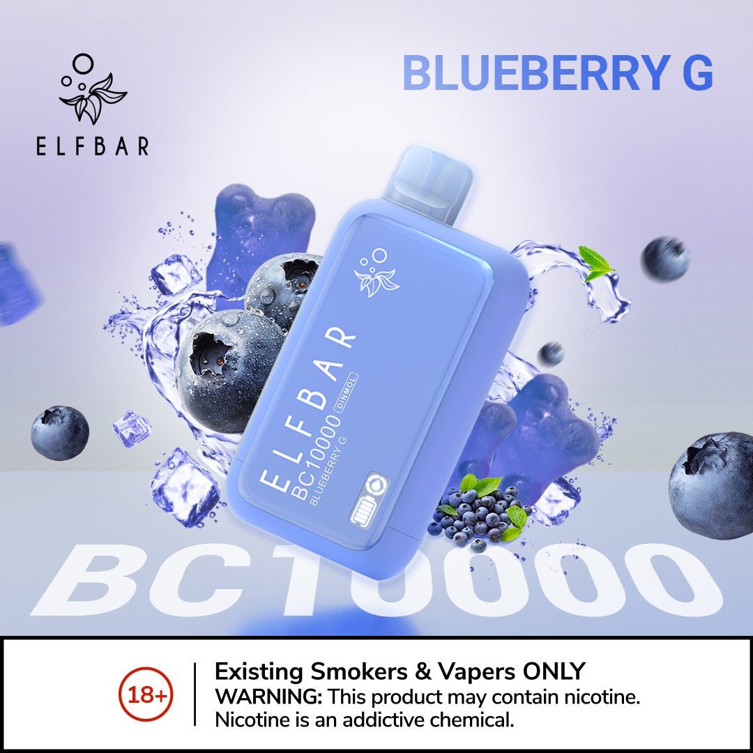 Elfbar bc10000 puffs - blueberry g - disposable vape - vapes uae