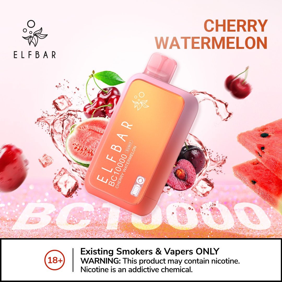 Elfbar bc10000 puffs - cherry watermelon - disposable vape - vapes uae