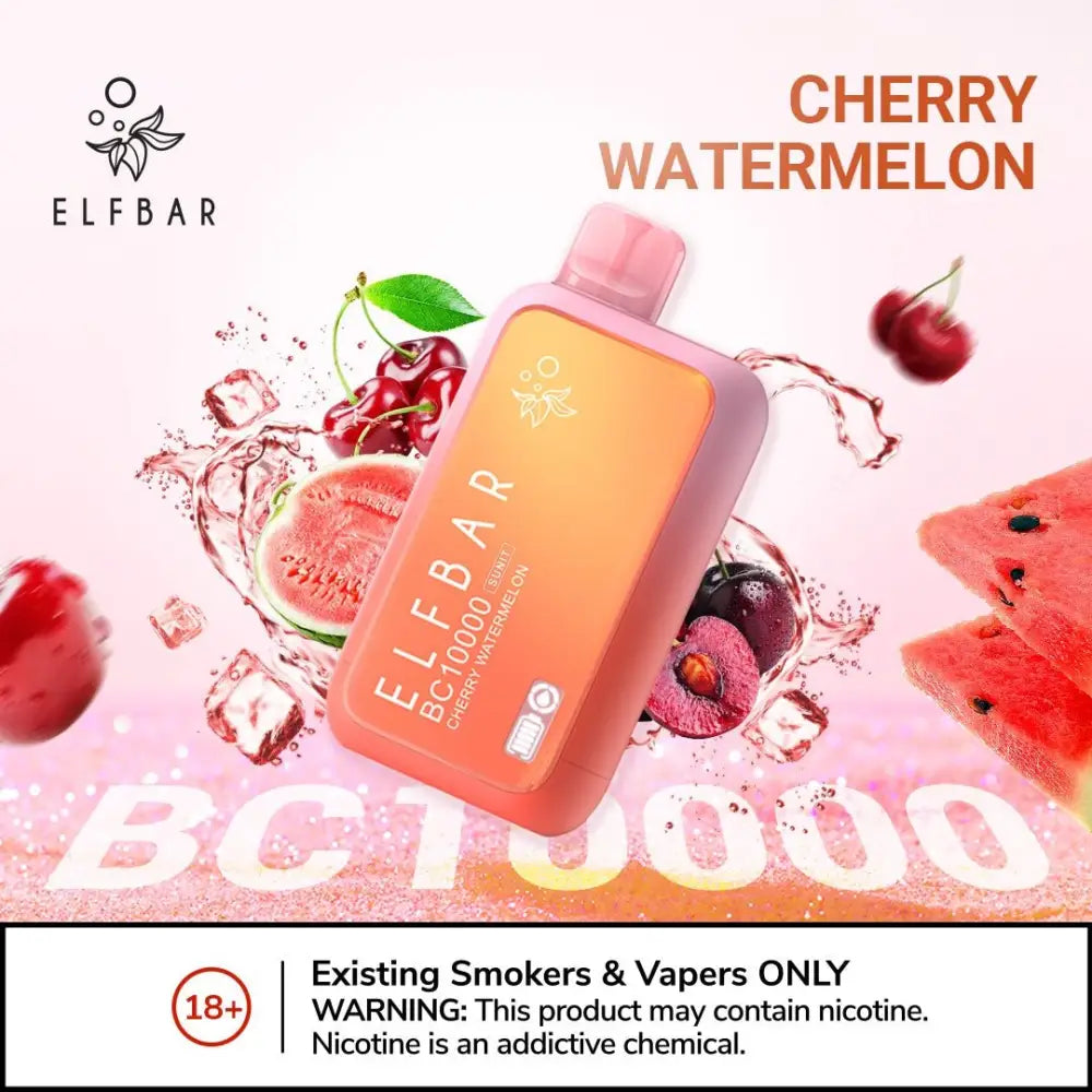 Elfbar Bc10000 Puffs - Cherry Watermelon - Disposable Vape - Vapes Uae