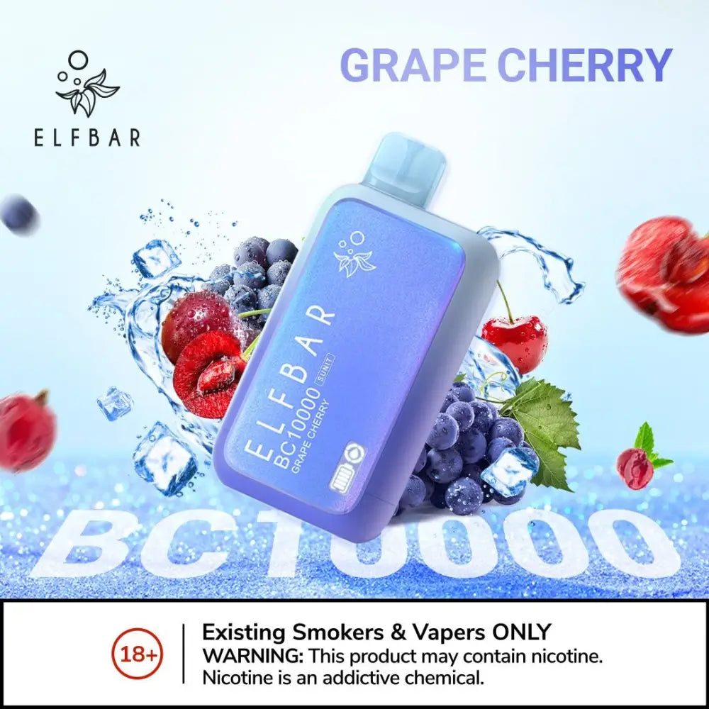 Elfbar Bc10000 Puffs - Grape Cherry - Disposable Vape - Vapes Uae