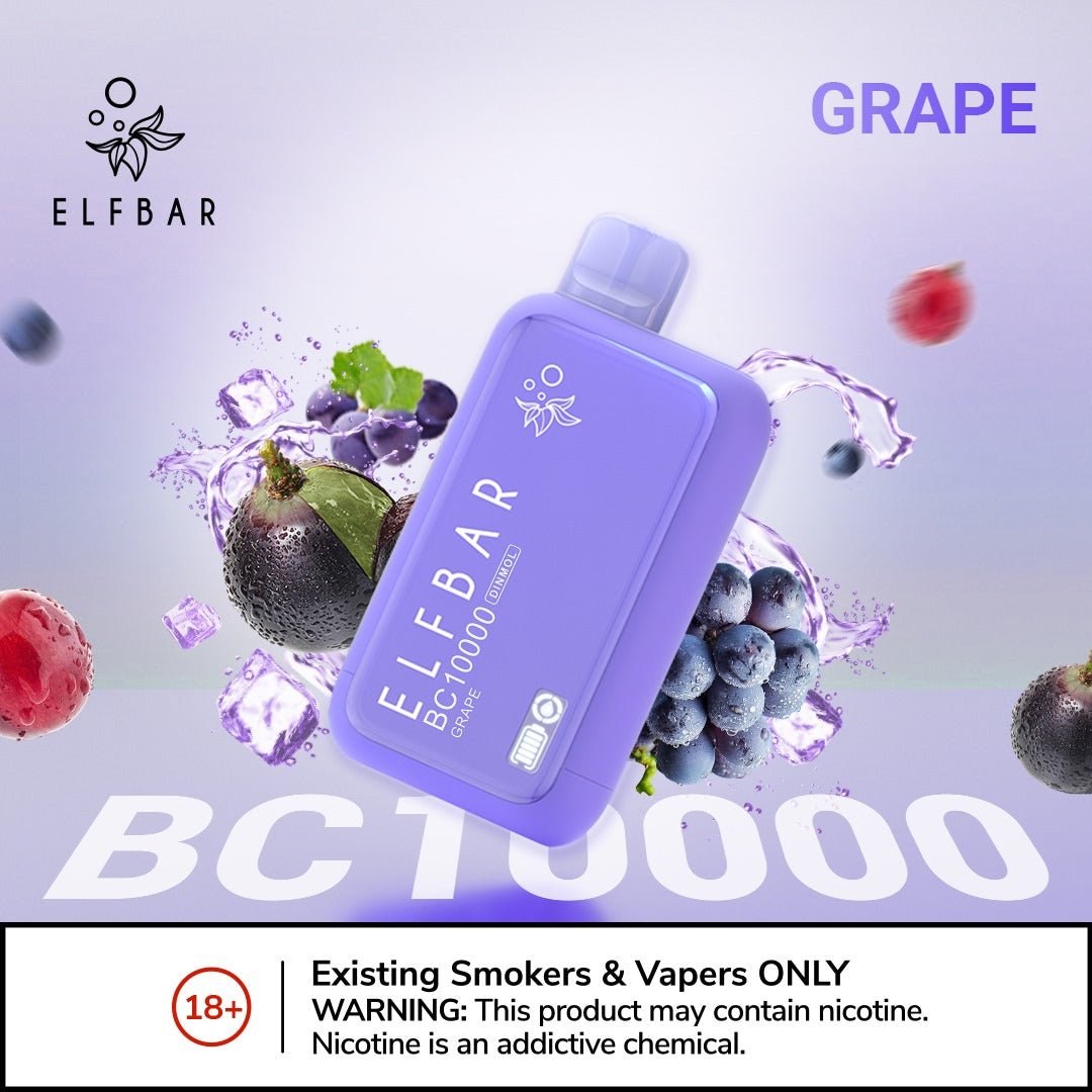 Elfbar bc10000 puffs - grape - disposable vape