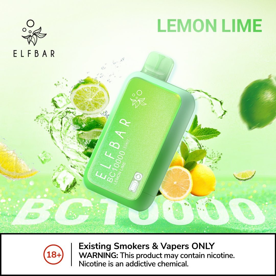 Elfbar bc10000 puffs - lemon lime - disposable vape - vapes uae