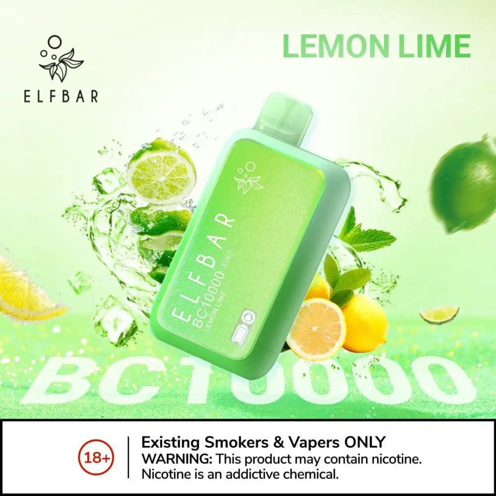 Elfbar Bc10000 Puffs - Lemon Lime - Disposable Vape - Vapes Uae