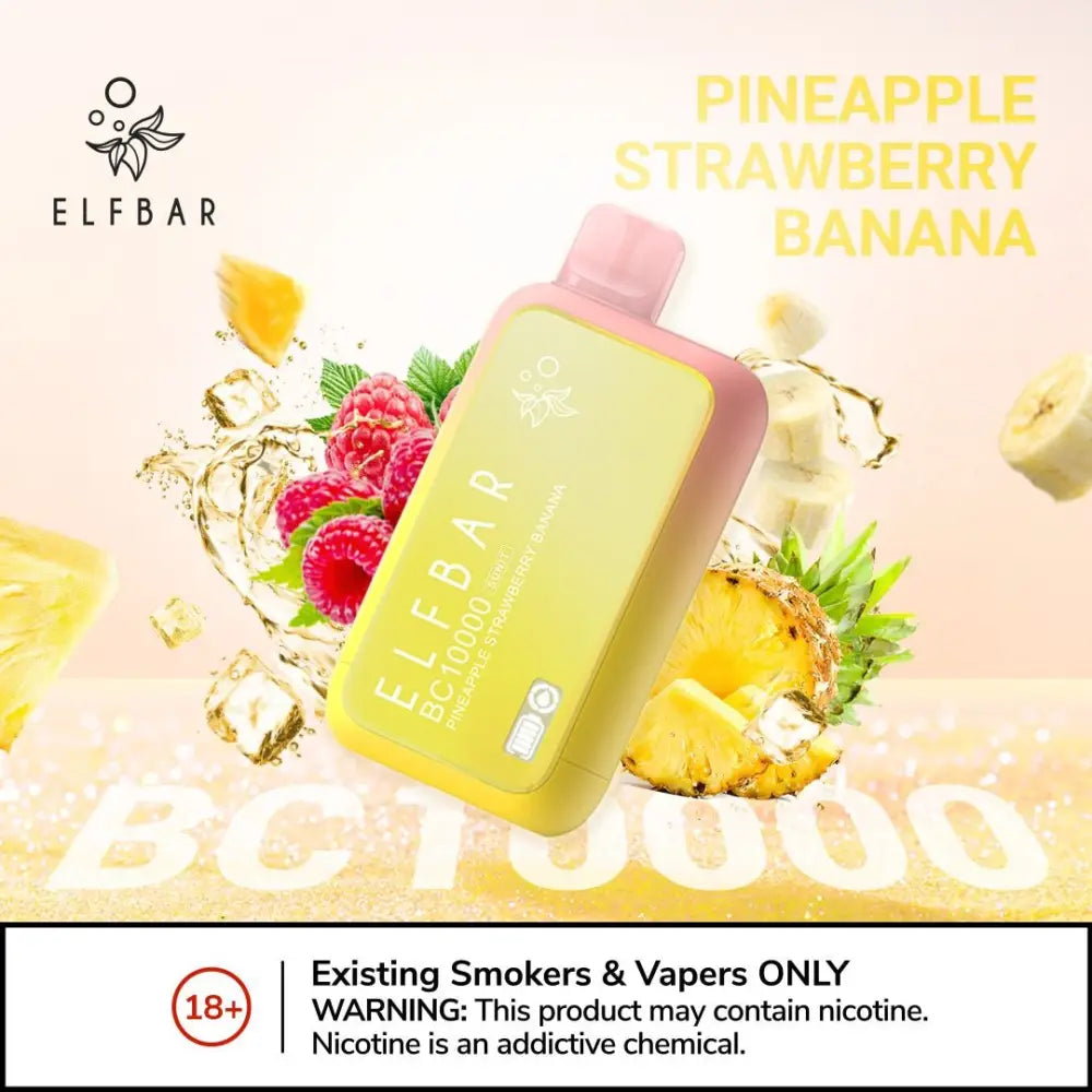 Elfbar Bc10000 Puffs - Pineapple Strawberry Banana - Disposable Vape - Vapes Uae