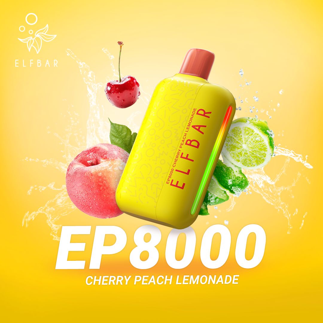 Elfbar ep8000 puffs - cherry peach lemonade - disposable vape - vapes uae