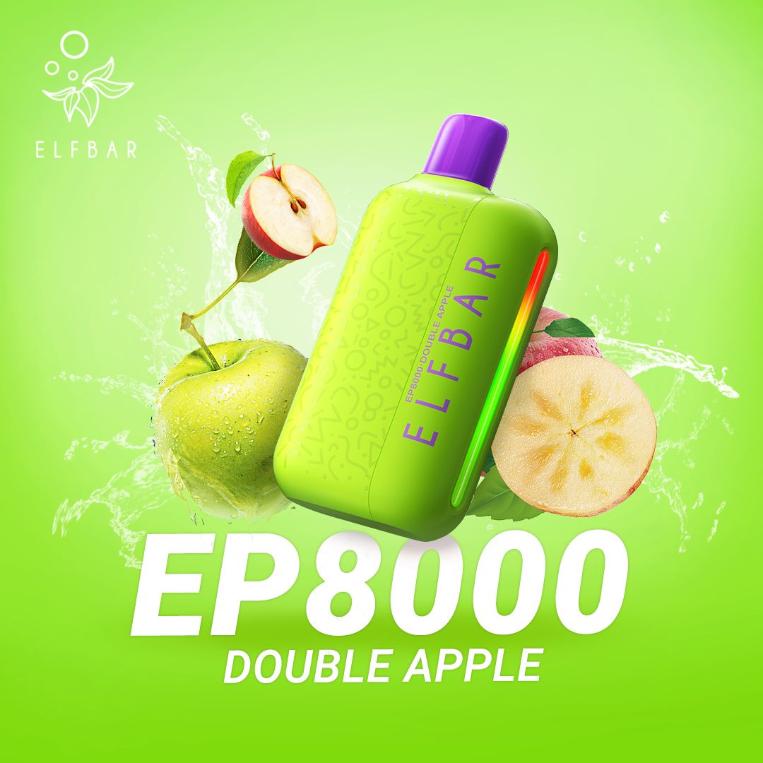 Elfbar ep8000 puffs - double apple - disposable vape - vapes uae