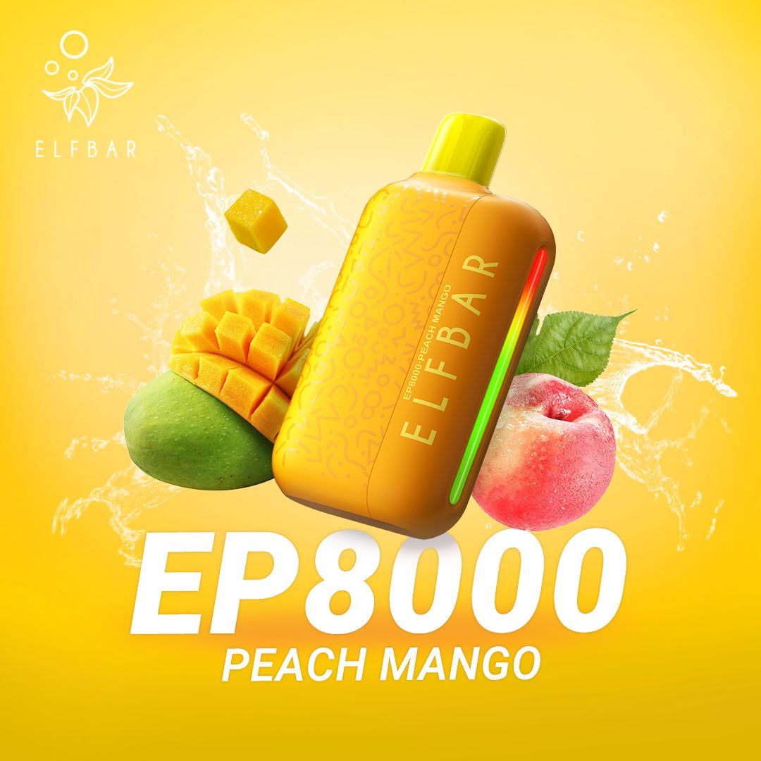 Elfbar ep8000 puffs - peach mango - disposable vape - vapes uae