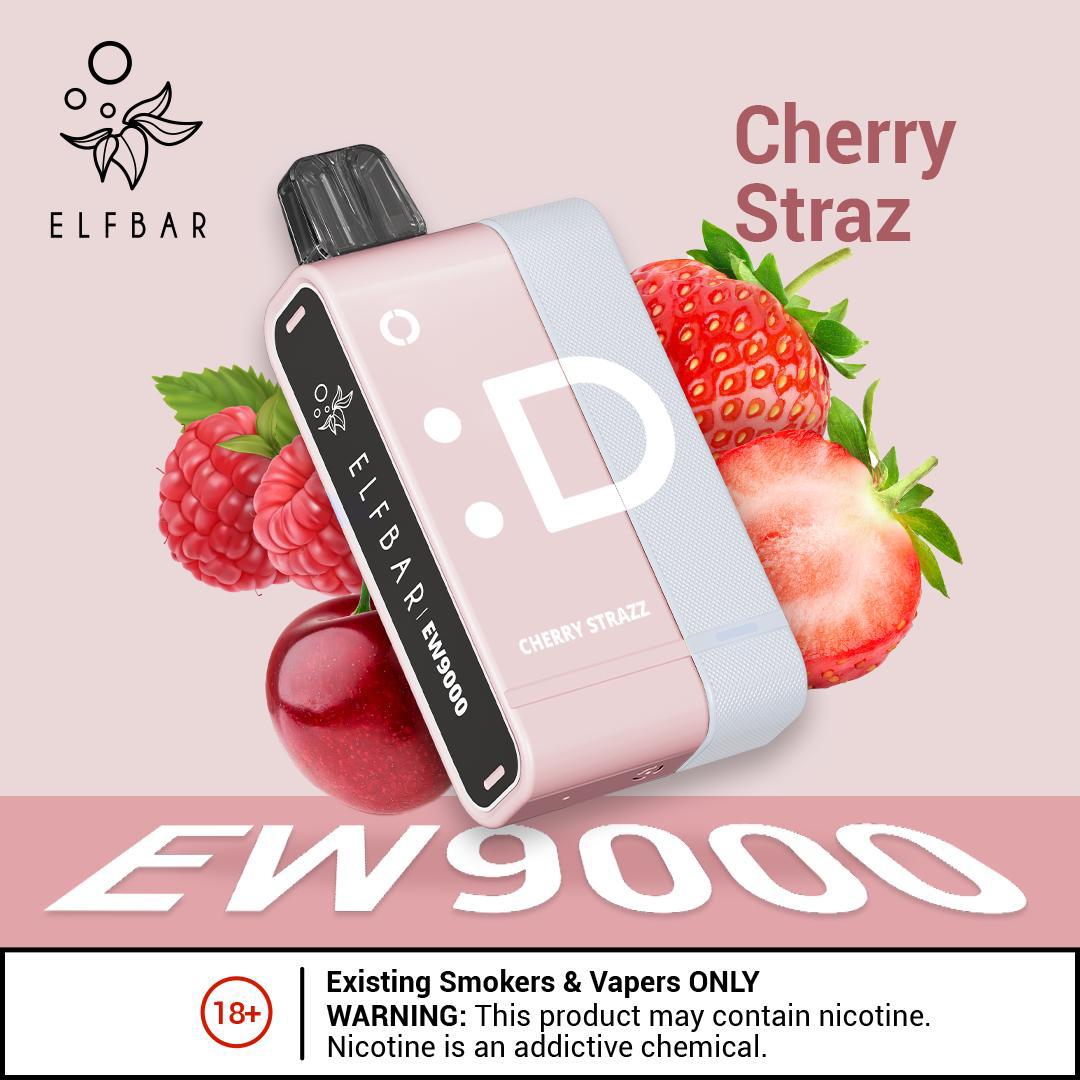 Elfbar ew9000 pods - cherry strazz - disposable vape - vapes uae