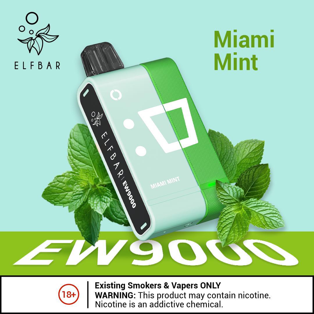 Elfbar ew9000 pods - miami mint - disposable vape - vapes uae