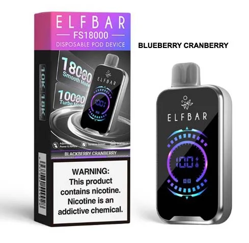 Elfbar fs18000 puffs - blackberry cransberry - disposable vape - vapes uae