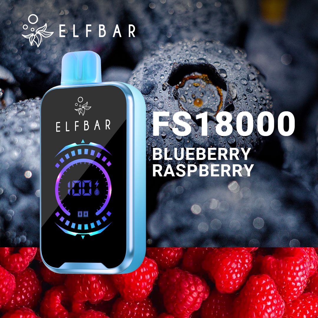 Elfbar fs18000 puffs - blueberry raspberry - disposable vape - vapes uae