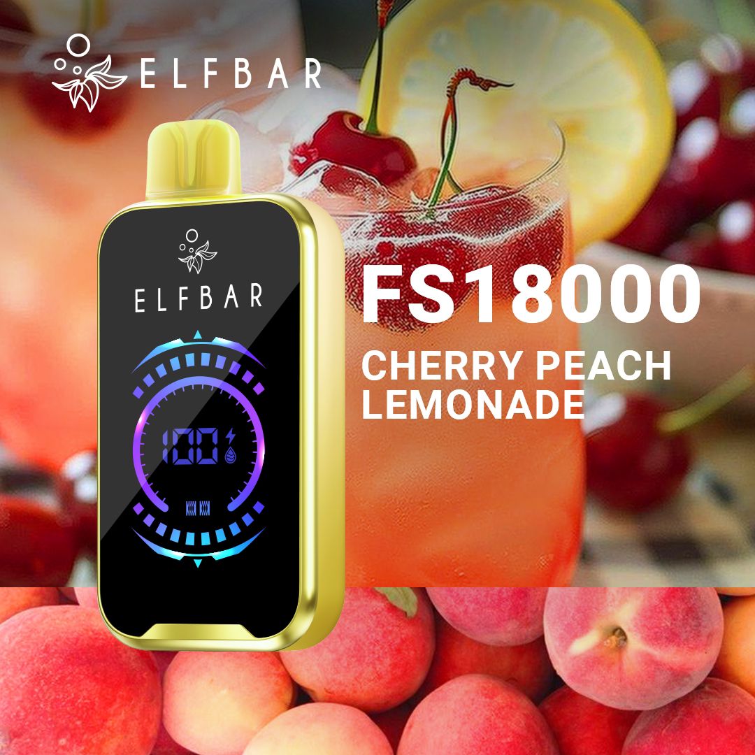 Elfbar fs18000 puffs - cherry peach lemonade - disposable vape - vapes uae