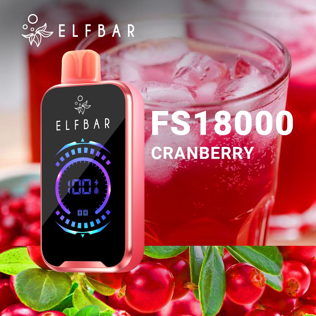 Elfbar fs18000 puffs - cranberry - disposable vape - vapes uae