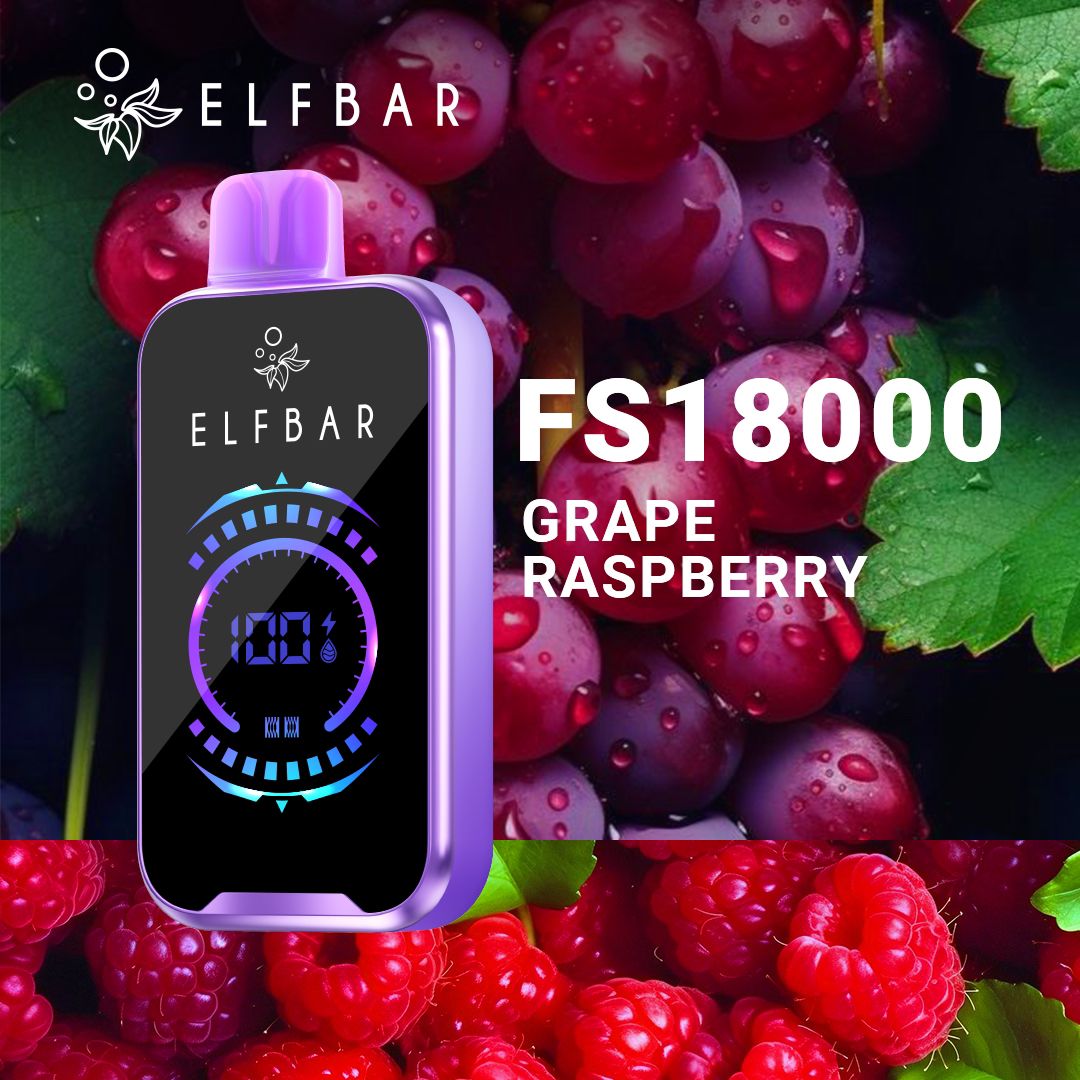 Elfbar fs18000 puffs - grape raspberry - disposable vape - vapes uae