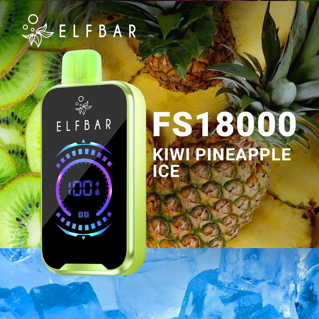 Elfbar fs18000 puffs - kiwi pineapple - disposable vape - vapes uae