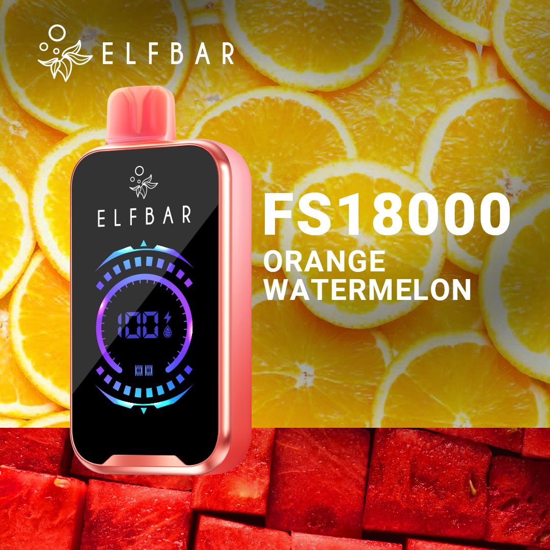 Elfbar fs18000 puffs - orange watermelon - disposable vape - vapes uae