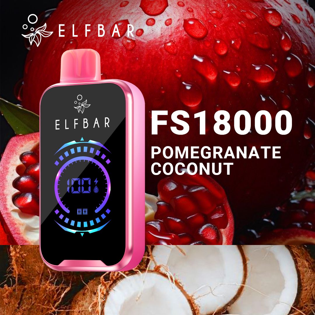 Elfbar fs18000 puffs - pomegranate coconut - disposable vape - vapes uae