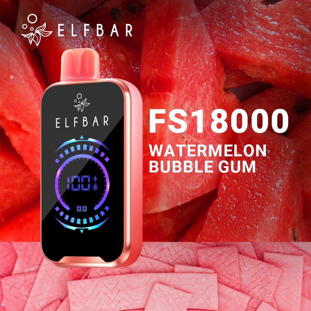 Elfbar fs18000 puffs - watermelon bubble gum - disposable vape - vapes uae