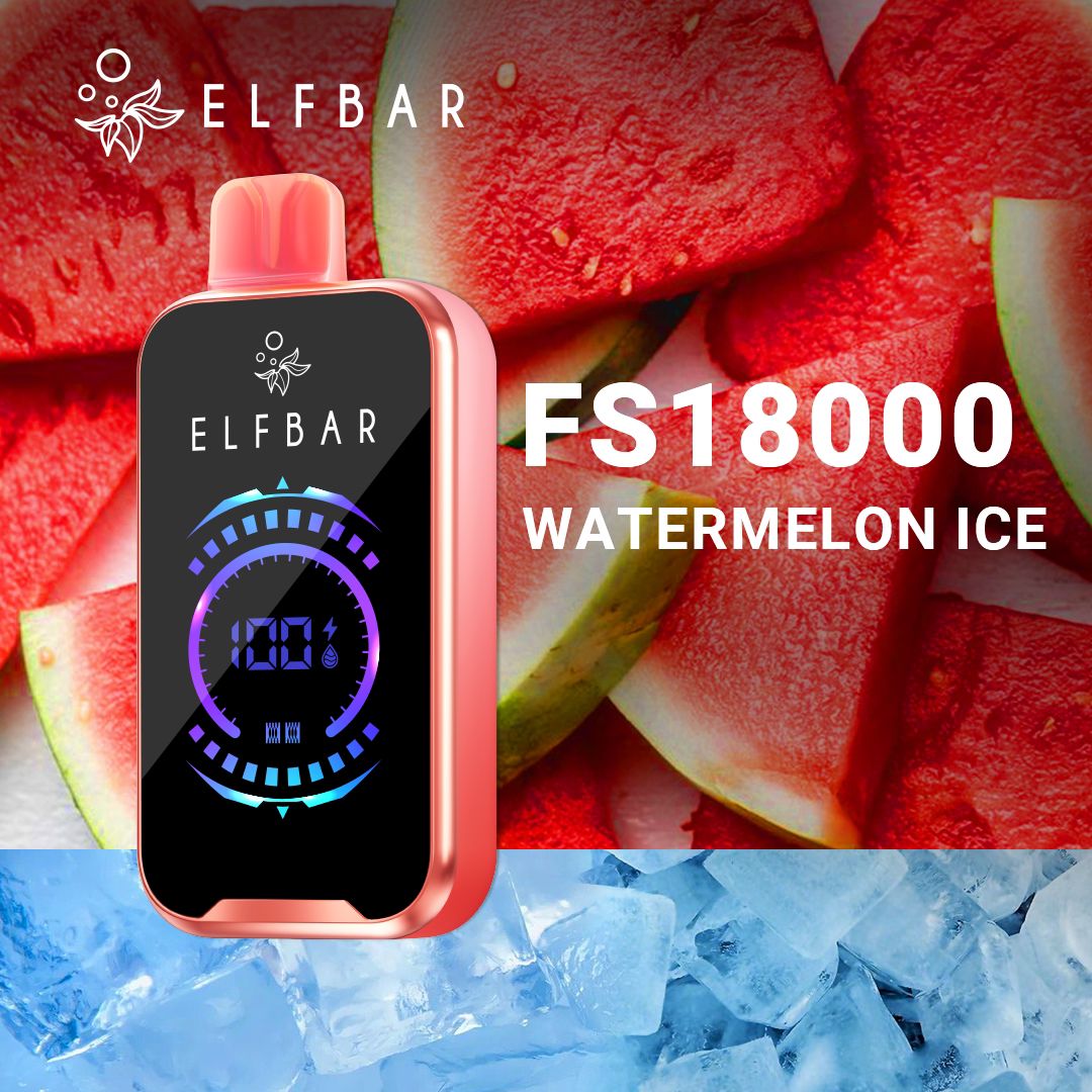 Elfbar fs18000 puffs - watermelon ice - disposable vape - vapes uae