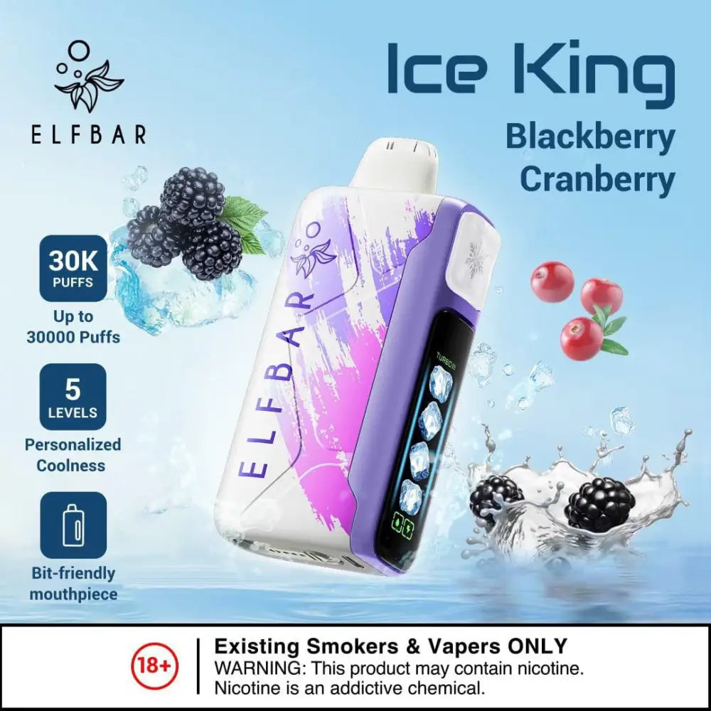 Elfbar Ice King 30000 Puffs Disposable Vape - Blackberry Cranberry - Disposable Vape - Vapes Uae