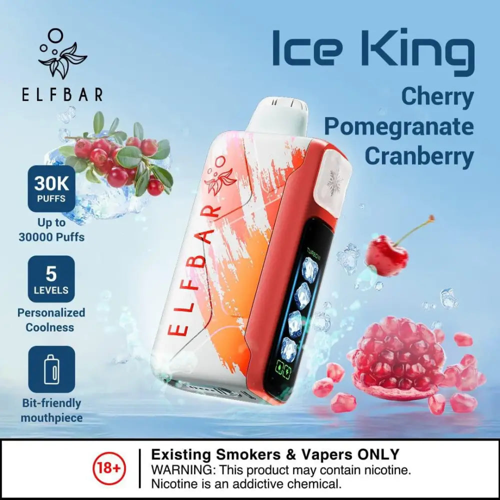 Elfbar Ice King 30000 Puffs Disposable Vape - Cherry Pomegranate Cranberry - Disposable Vape - Vapes Uae