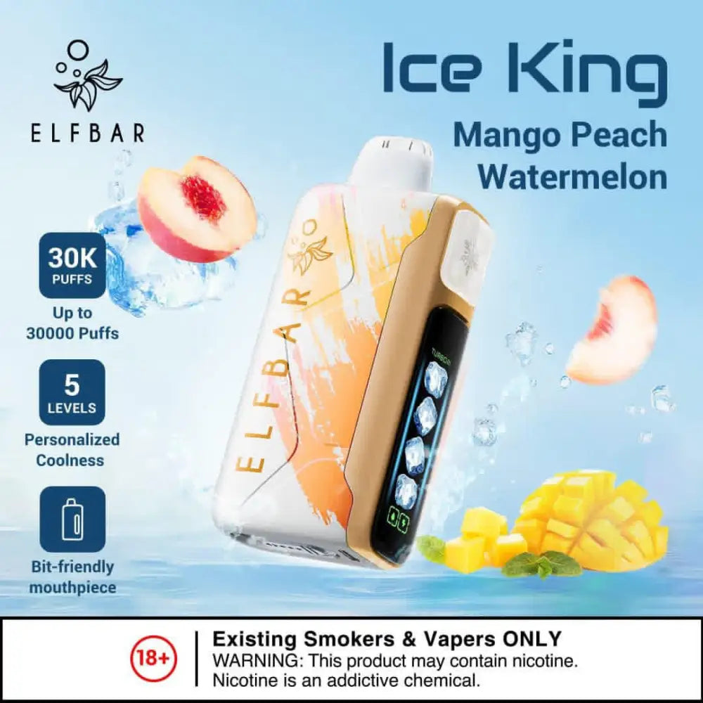 Elfbar Ice King 30000 Puffs Disposable Vape - Mango Peach Watermelon - Disposable Vape - Vapes Uae