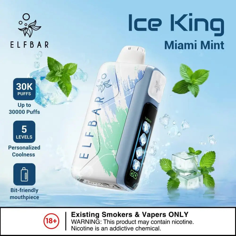 Elfbar Ice King 30000 Puffs Disposable Vape - Miami Mint - Disposable Vape - Vapes Uae