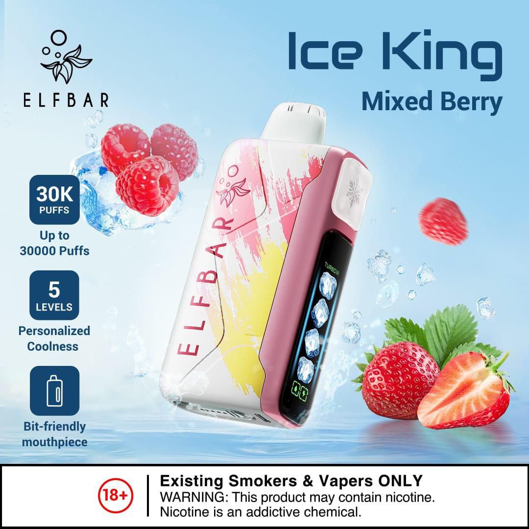 Elfbar Ice King 30000 Puffs Disposable Vape - Mixed Berry - Disposable Vape - Vapes Uae