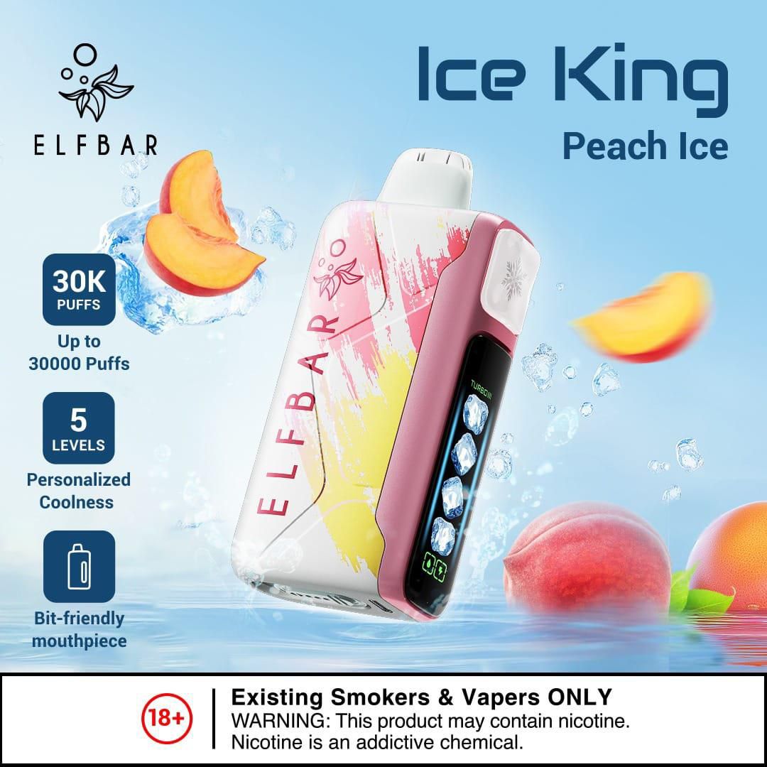 Elfbar Ice King 30000 Puffs Disposable Vape - Peach Ice - Disposable Vape - Vapes Uae