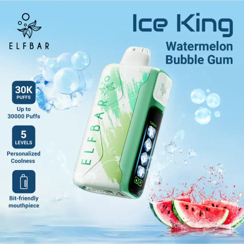 Elfbar Ice King 30000 Puffs Disposable Vape - Watermelon Bubblegum - Disposable Vape - Vapes Uae